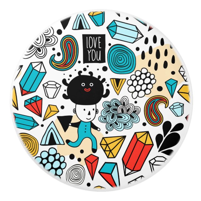 verrückter Kopf Keramikknauf (Vorderseite)