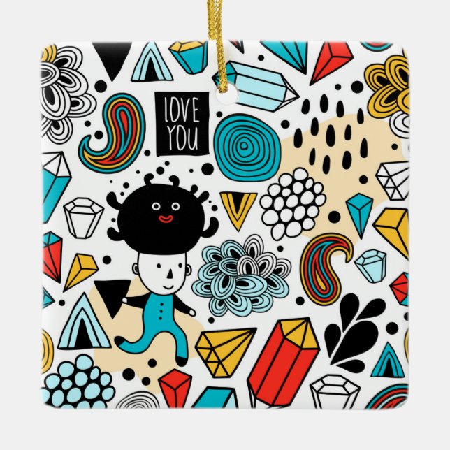 verrückter Kopf Keramikornament (Vorderseite)