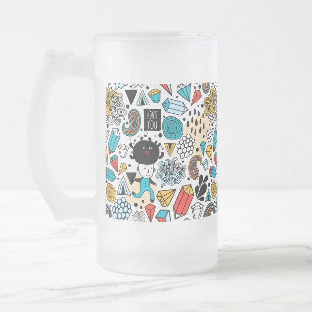 verrückter Kopf Mattglas Bierglas (Links)