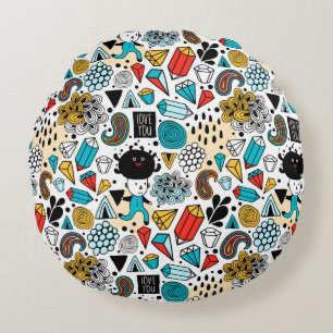 verrückter Kopf Rundes Kissen
