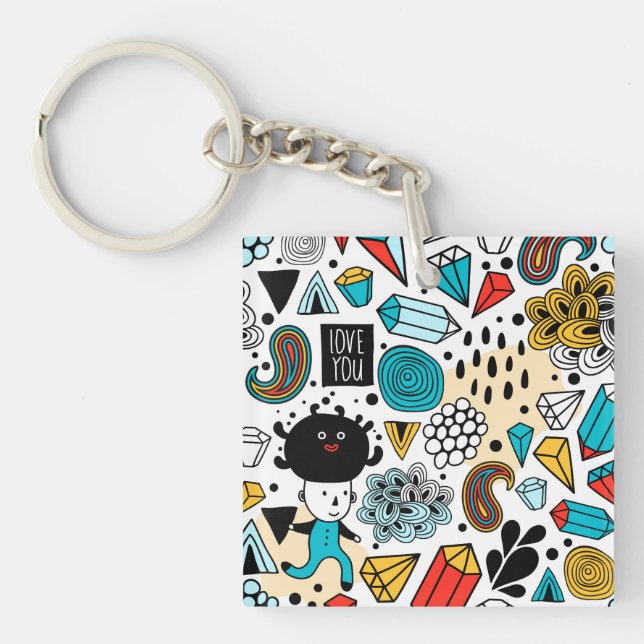 verrückter Kopf Schlüsselanhänger (Vorderseite)