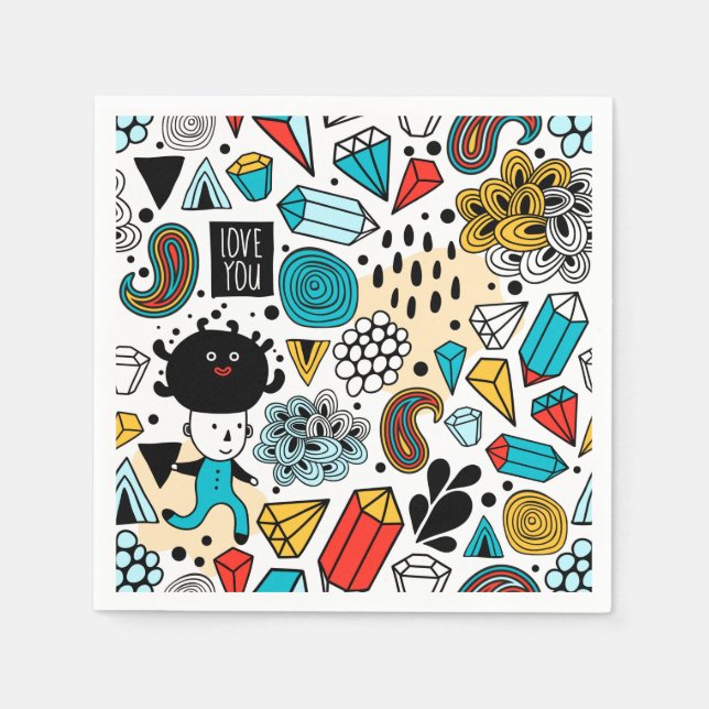 verrückter Kopf Serviette (Vorderseite)