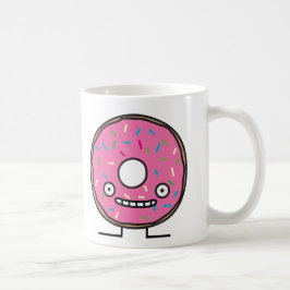 Verrückter Krapfen mit besprüht rosa Tasse