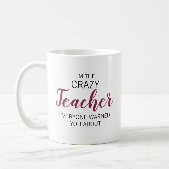 Verrückter Lehrer Personalisierter Name Kaffeetasse (Links)