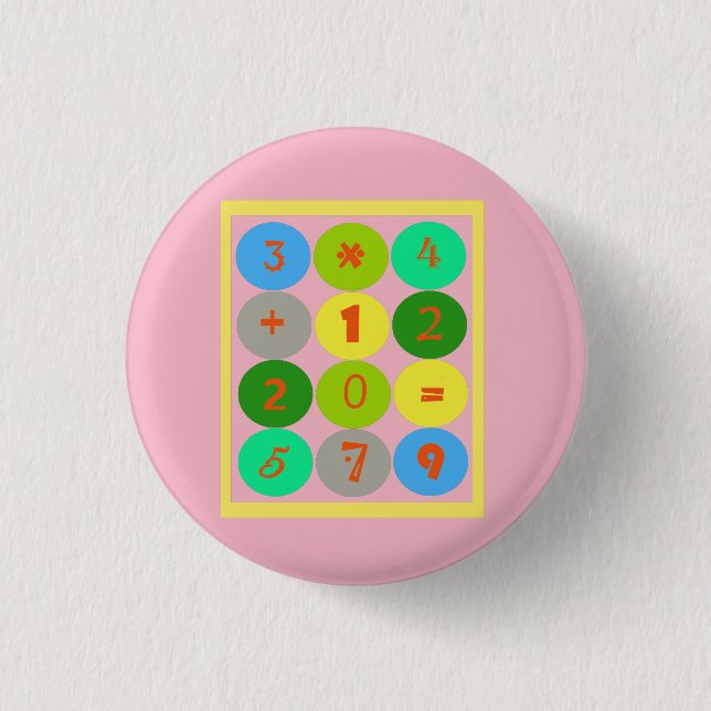 Verrückter Mathe-Button Button (Vorderseite)