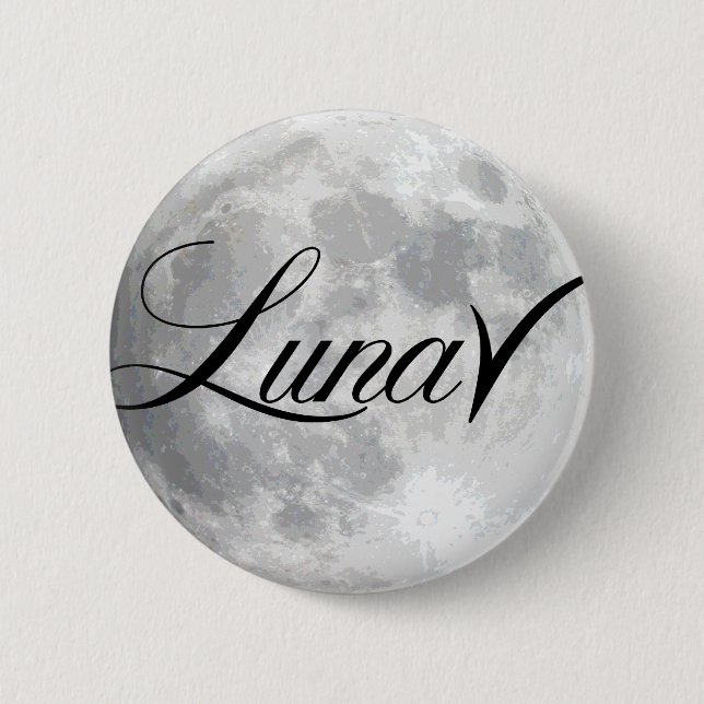 Verrückter Mond-Knopf Button (Vorderseite)