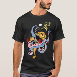Verrückter Monster Fisch Cartoon T-Shirt