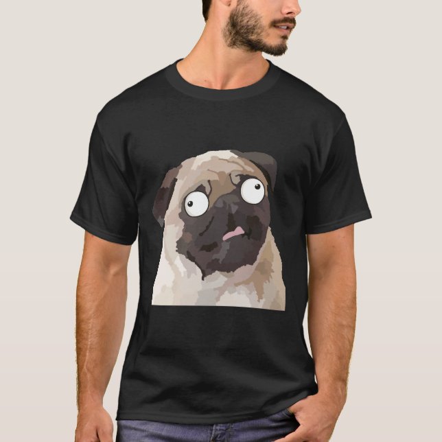 Verrückter Mops Lang  143 T-Shirt (Vorderseite)