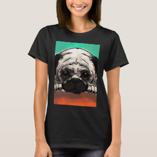Verrückter Mops-Liebhaber, trägt eine Maske. T-Shirt