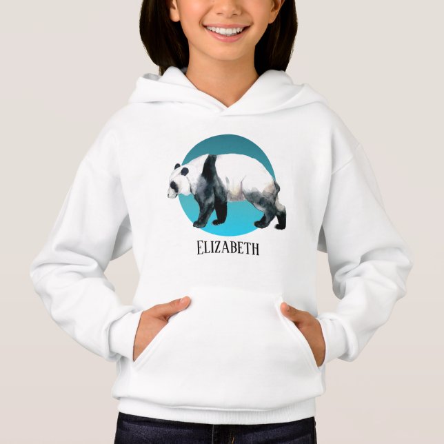 verrückter Panda-Name Hoodie (Vorderseite)