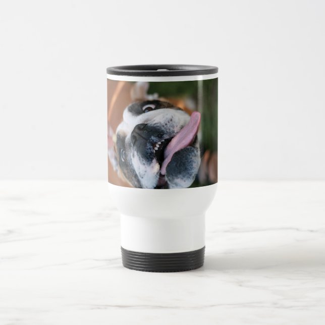 Verrückter Pitbull-Hund Reisebecher (Mittel)