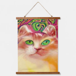 verrückter psychedelischer Kool Katz 10 Wandteppich Mit Holzrahmen