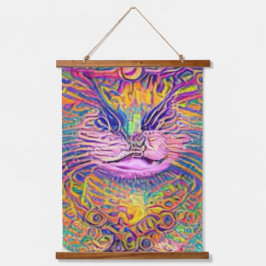 verrückter psychedelischer Kool Katz 12 Wandteppich Mit Holzrahmen