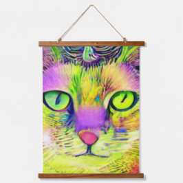 verrückter psychedelischer Kool Katz 15 Wandteppich Mit Holzrahmen