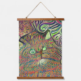 verrückter psychedelischer Kool Katz 9 Wandteppich Mit Holzrahmen