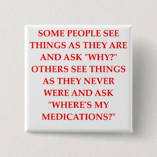 verrückter Psychiaterswitz Button