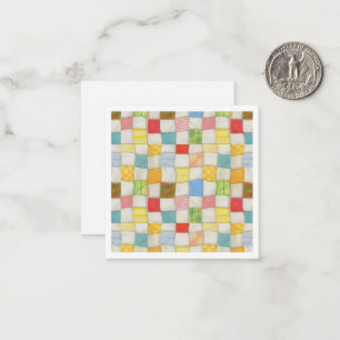 VERRÜCKTER QUILT 2,5x2,5 Klappkarte / Weiß Mitteilungskarte