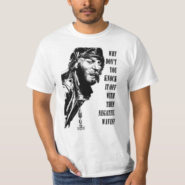 Verrückter sagt (Schwarzes u. Weiß) T-Shirt (Vorderseite)