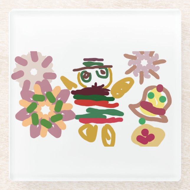 Verrückter Tanz Lebkuchen   Glasuntersetzer (Vorderseite)