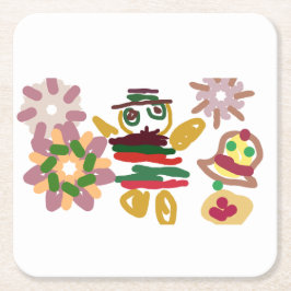 Verrückter Tanz Lebkuchen   Rechteckiger Pappuntersetzer