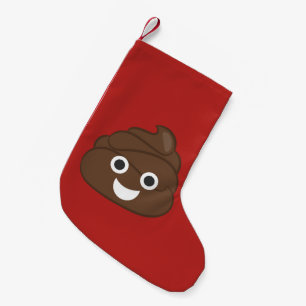 Verrücktes albernes Brown kacken Emoji Kleiner Weihnachtsstrumpf