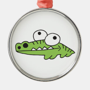 verrücktes Baby-Alligator Ornament Aus Metall