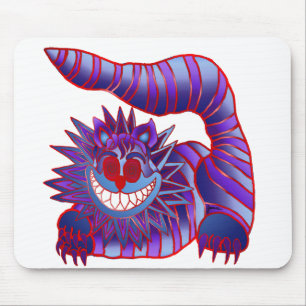 Verrücktes Cheshire-Katzen-Feuer Mousepad