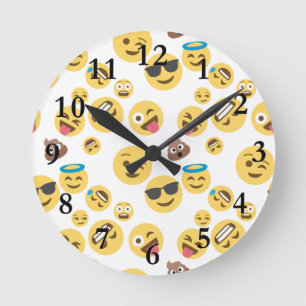 Verrücktes Emojis Runde Wanduhr