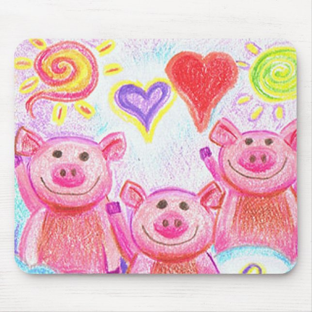 Verrücktes Freund-Schwein Mousepad (Vorne)