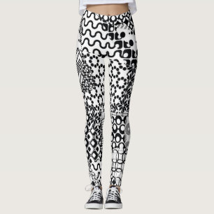 Verrücktes, Funky, Schwarzweiss-Muster, cool Leggings
