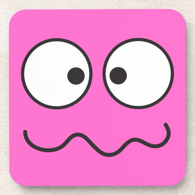 Verrücktes geisteskrankes Gesichtskreuz mit Augen Untersetzer (Vorderseite)