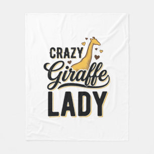 Verrücktes-Giraffen-Dame-Vintage-Stich-Shirt-Desig Fleecedecke