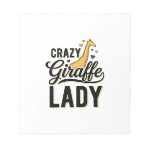Verrücktes-Giraffen-Dame-Vintage-Stich-Shirt-Desig Notizblock
