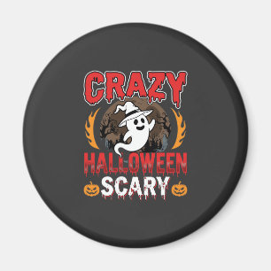 Verrücktes Halloween Gruseliges Gespenst und Kürbi Magnet