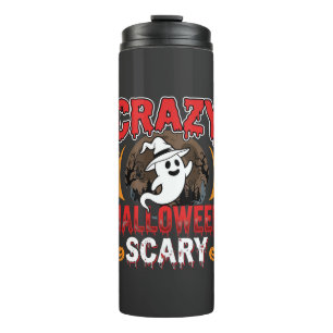 Verrücktes Halloween Gruseliges Gespenst und Kürbi Thermosbecher