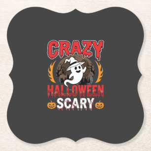 Verrücktes Halloween Gruseliges Gespenst und Kürbi Untersetzer