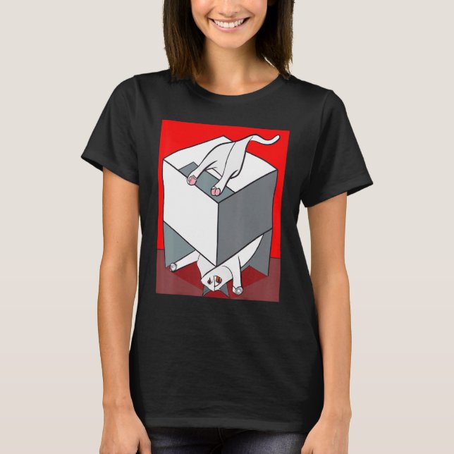 Verrücktes Katzenkunst-Kätzchen-Meme T-Shirt (Vorderseite)