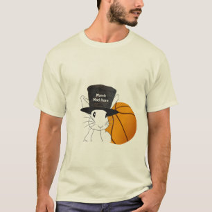 Verrücktes-März-Hase-Basketball-Personalisiertes-T T-Shirt