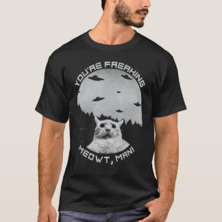 Verrücktes Meowt Lustige UFO-Katze T-Shirt