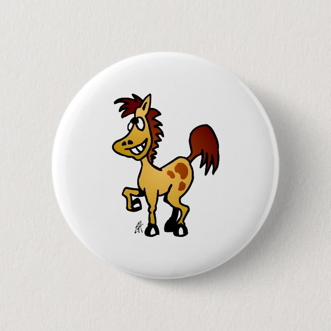 Verrücktes Pferd Button (Vorderseite)