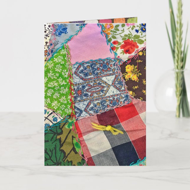 verrücktes Quiltmuster, das einem nachdenkt Karte (Vorderseite)