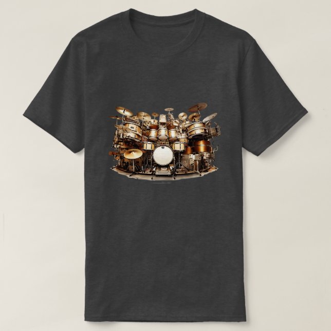 Verrücktes Schlagzeug-Kit T-Shirt (Design vorne)