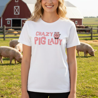 Verrücktes-Schwein-Dame-T-Shirt T-Shirt