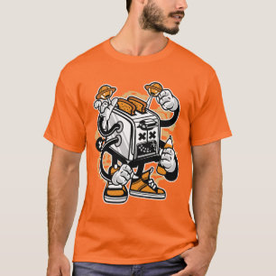 Verrücktes Toaster-Monster Cyber-Gerät Street Art T-Shirt