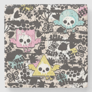 Verrücktes Vogelmuster Steinuntersetzer