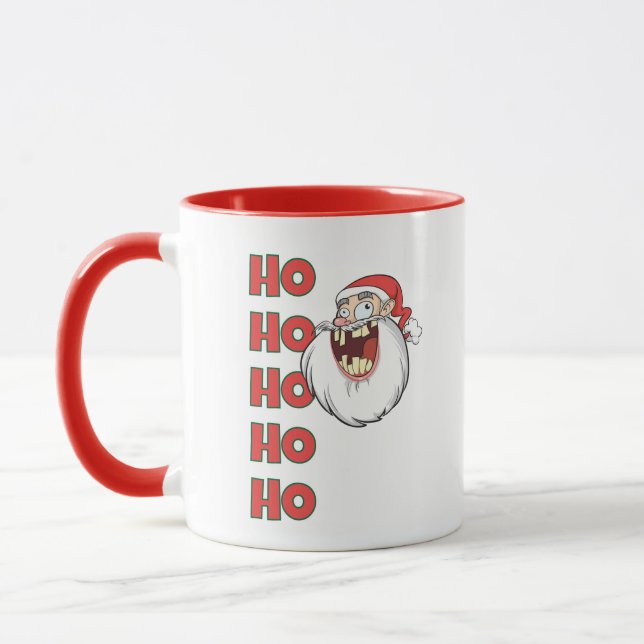 Verrücktes Weihnachtsmann-Lachen Tasse (Links)