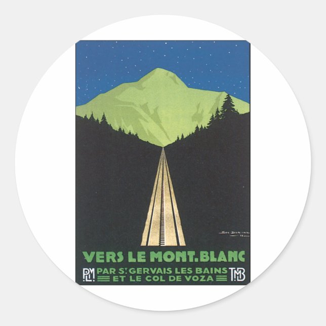 Vers le Mont Blanc Runder Aufkleber (Vorderseite)