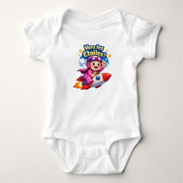 Vers les Étoiles Cute Baby Astronaut Illustration Strampler
