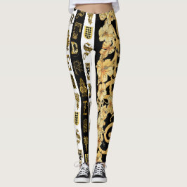 Versace Barocco Schriftart Collection muster Leggi Leggings