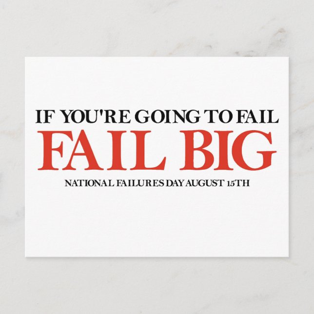 Versag Big (National Failures Day) Postkarte (Vorderseite)
